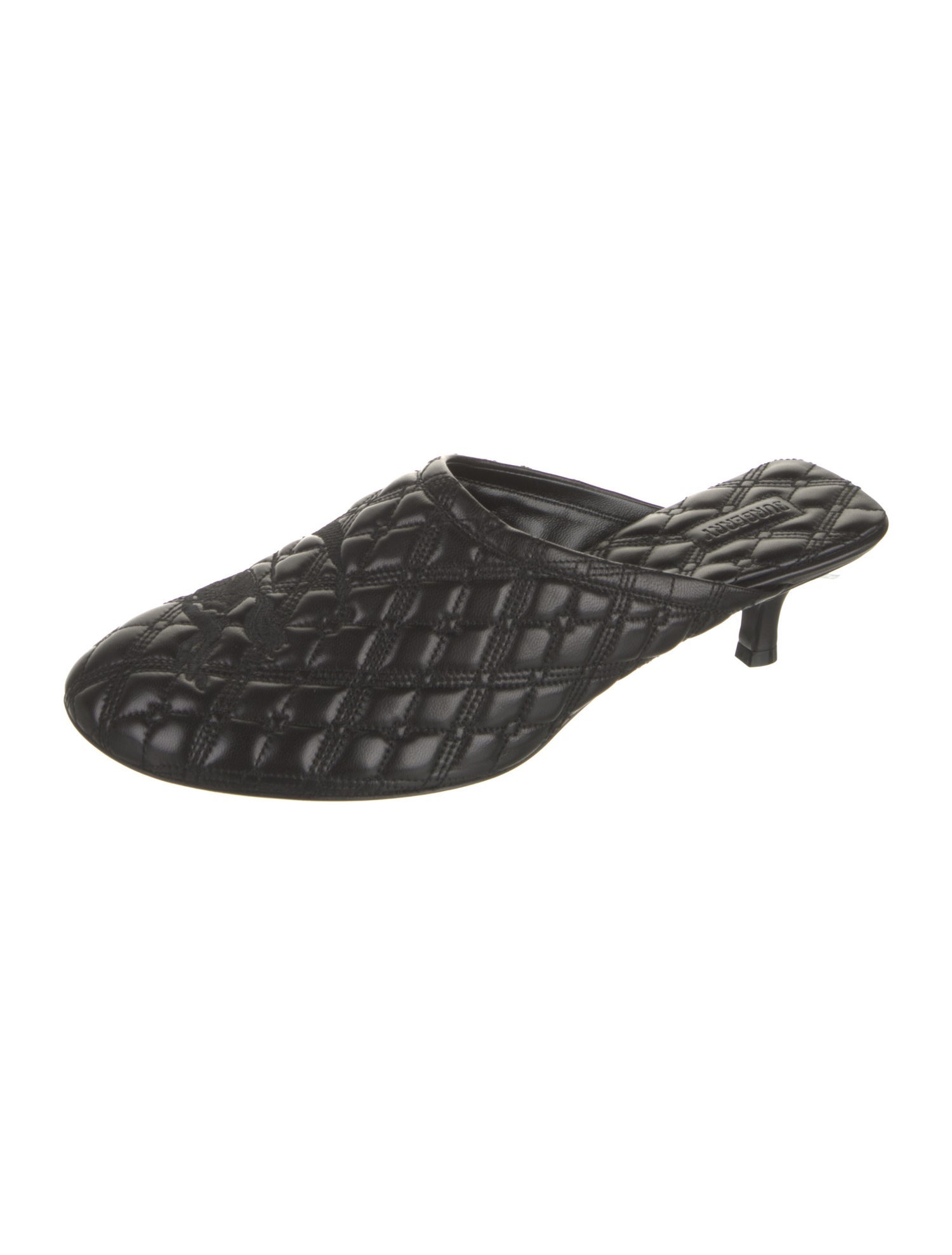 Burberry Leather Printed Mules w/ Tags