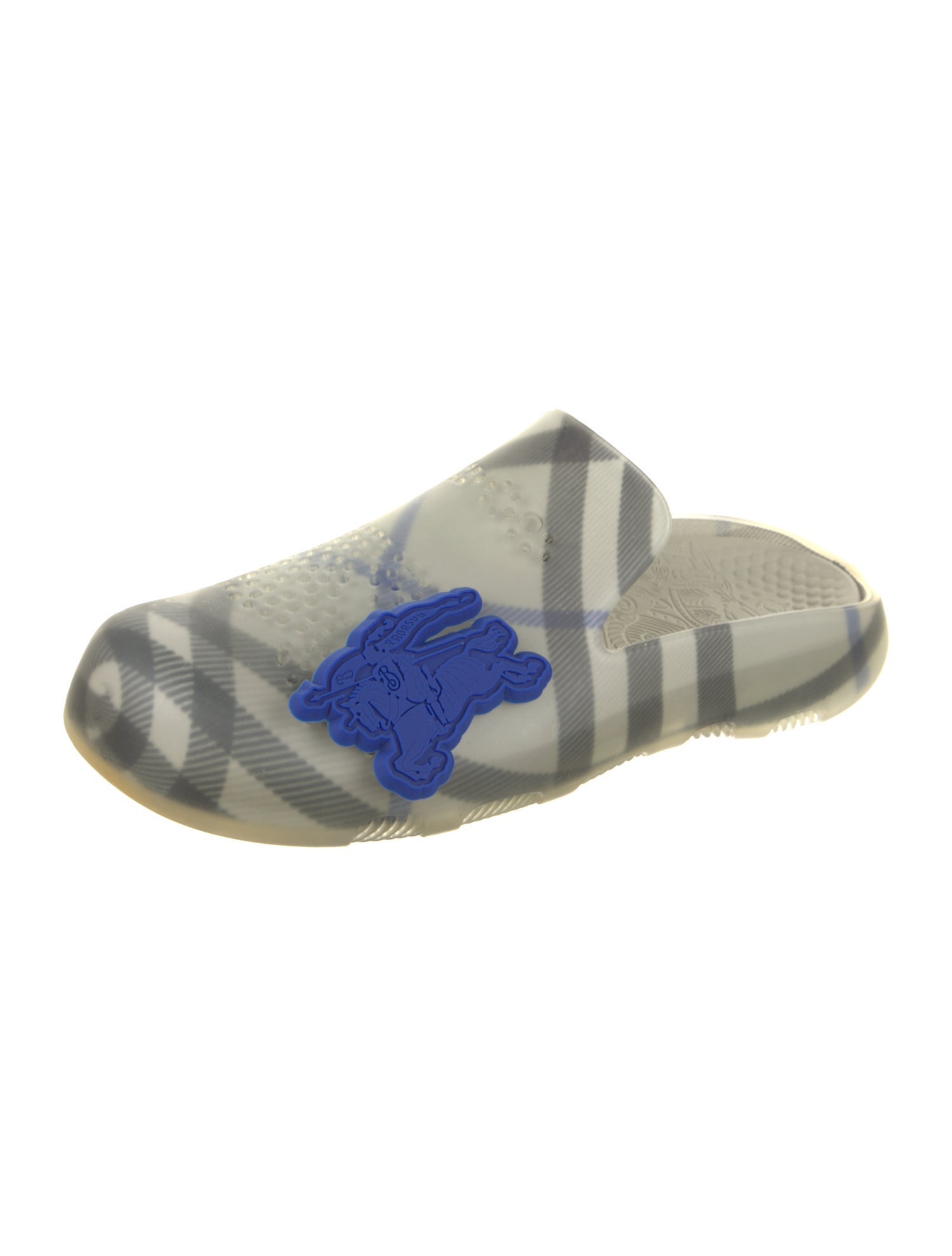 Burberry Rubber Plaid Print Mules