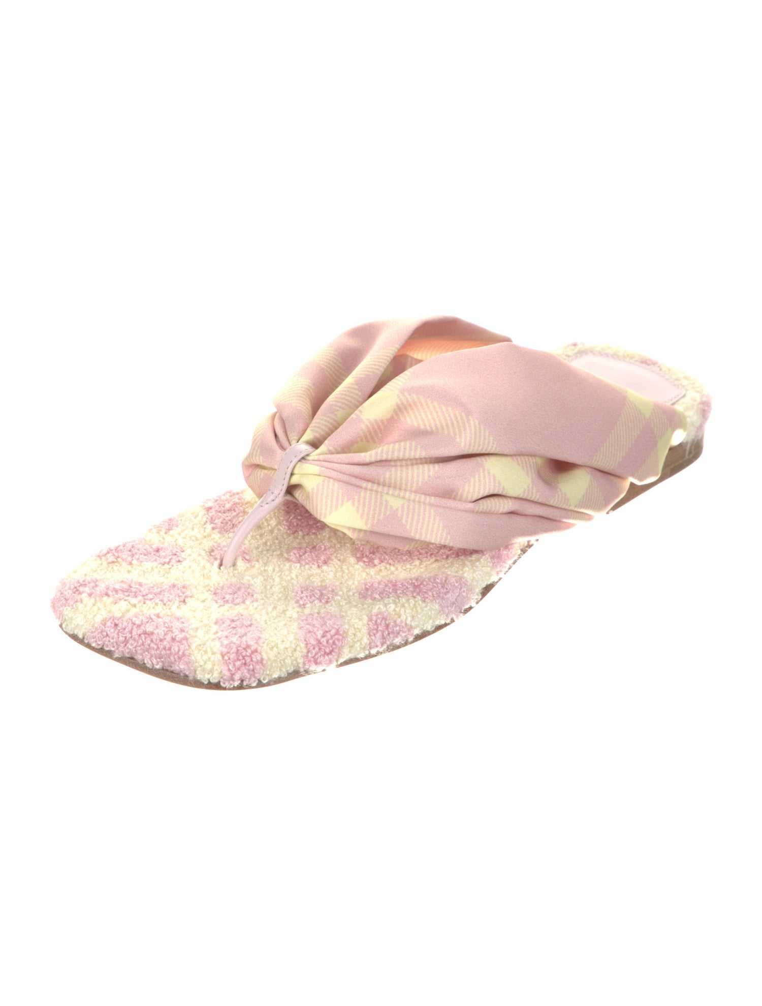 Burberry Satin Printed Flip Flops