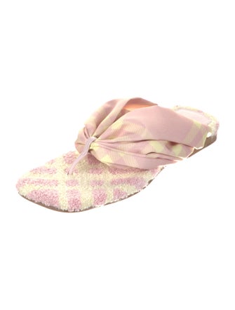 Burberry Satin Printed Flip Flops
