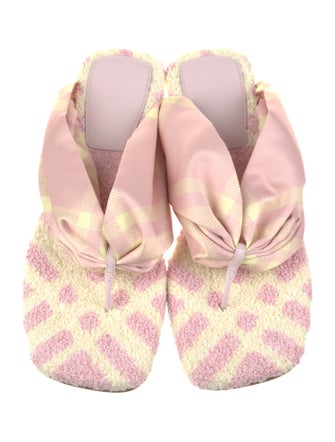 Burberry Satin Printed Flip Flops