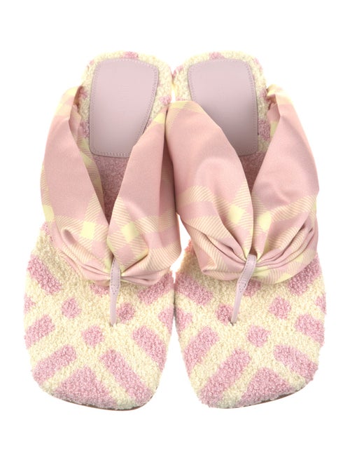 Burberry Satin Printed Flip Flops