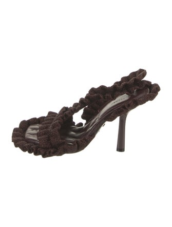 Burberry Ruffle Embellishment Slingback Sandals
