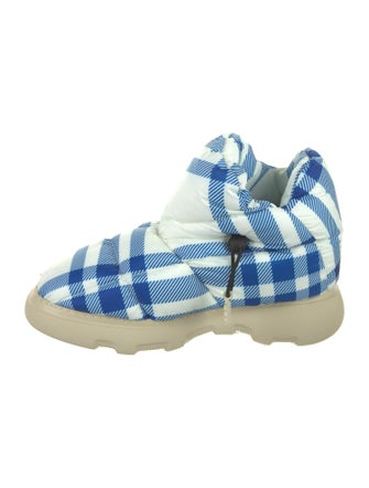 Burberry Nylon Plaid Print Boots