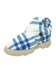 Burberry Nylon Plaid Print Boots