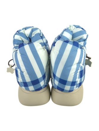 Burberry Nylon Plaid Print Boots