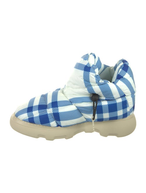 Burberry Nylon Plaid Print Boots
