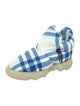 Burberry Nylon Plaid Print Boots