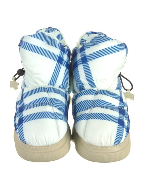 Burberry Nylon Plaid Print Boots
