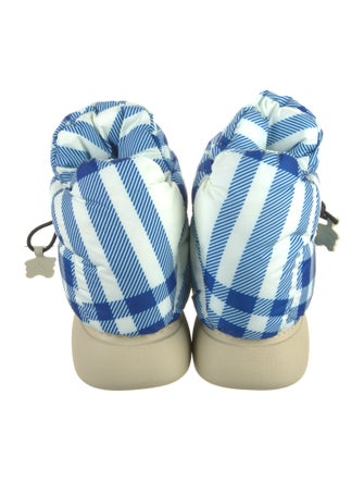 Burberry Nylon Plaid Print Boots