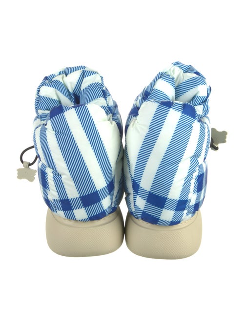 Burberry Nylon Plaid Print Boots