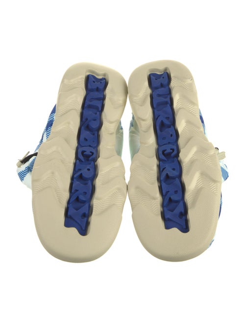 Burberry Nylon Plaid Print Boots