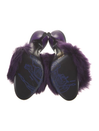 Burberry Faux Fur Slides