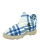 Burberry Nylon Plaid Print Boots