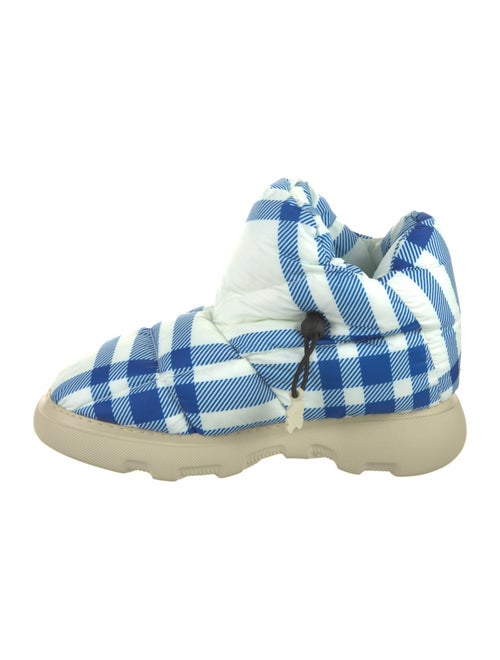 Burberry Nylon Plaid Print Boots