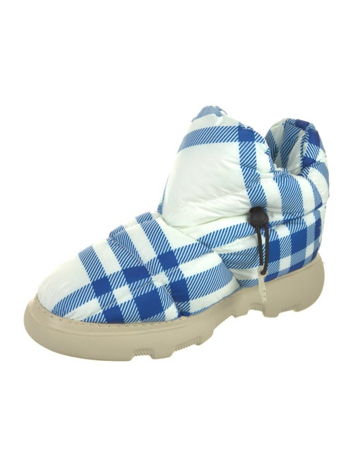 Burberry Nylon Plaid Print Boots