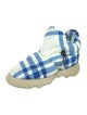 Burberry Nylon Plaid Print Boots