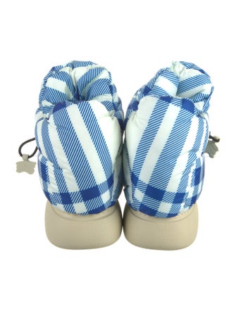 Burberry Nylon Plaid Print Boots