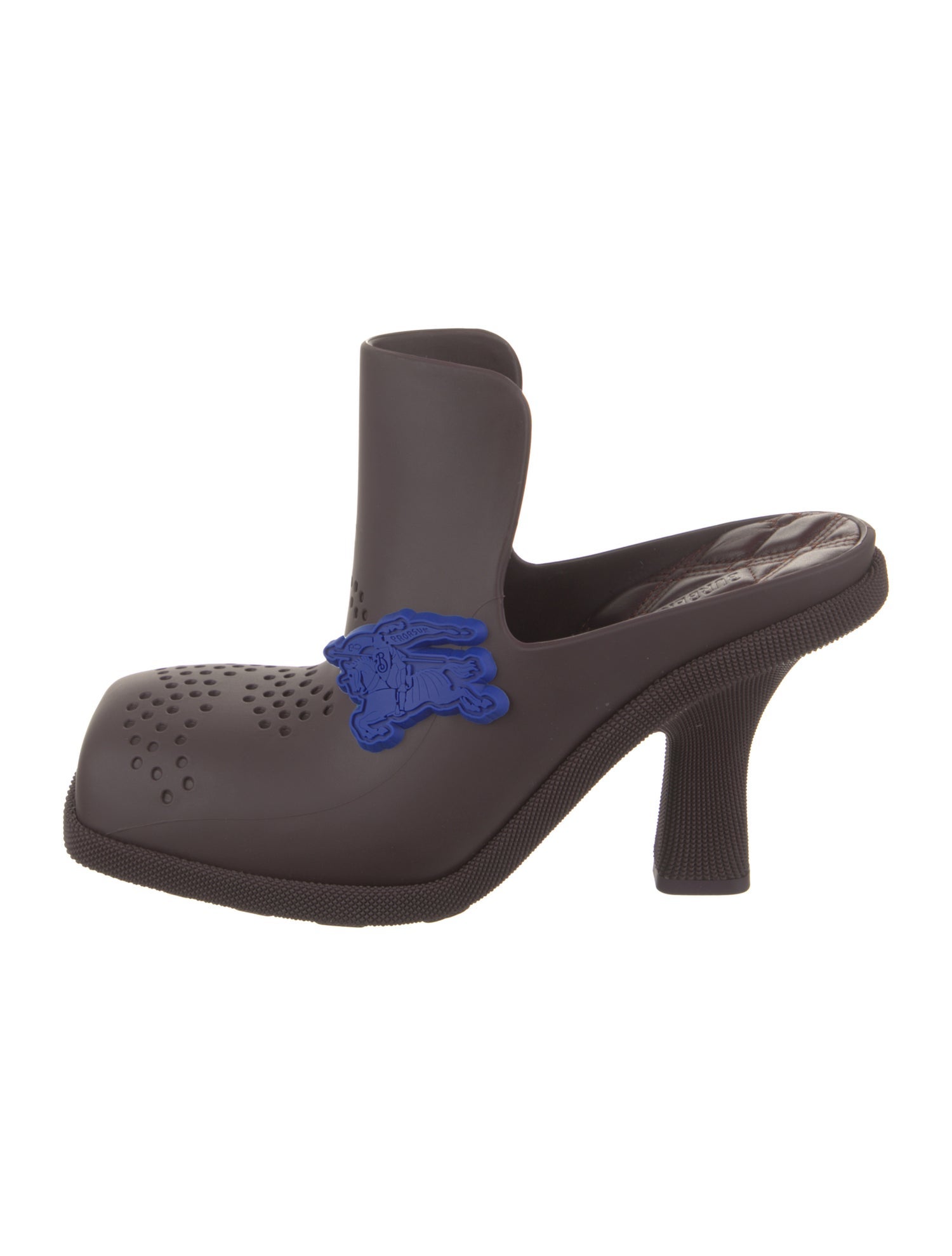 Burberry Rubber Cutout Accent Mules