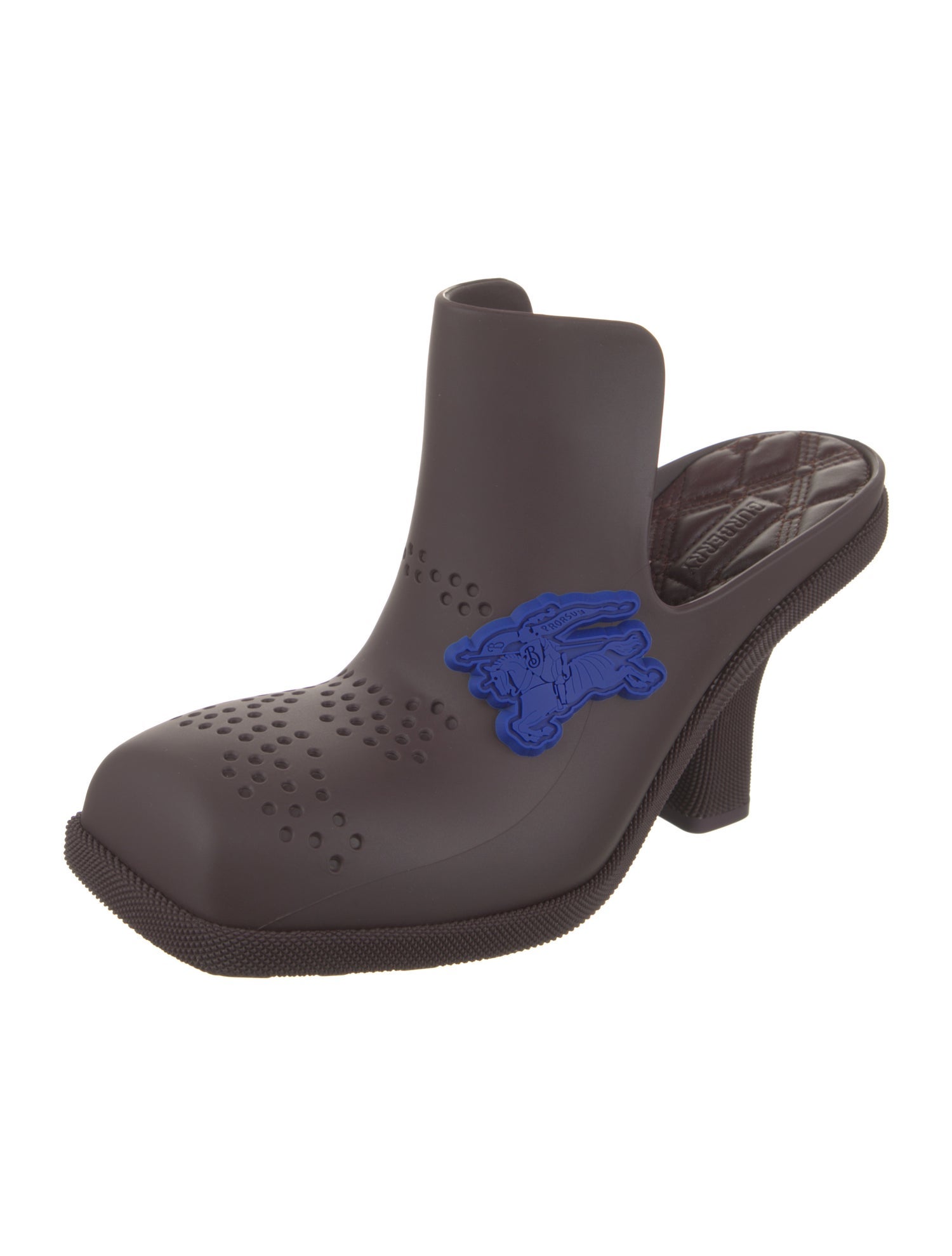 Burberry Rubber Cutout Accent Mules