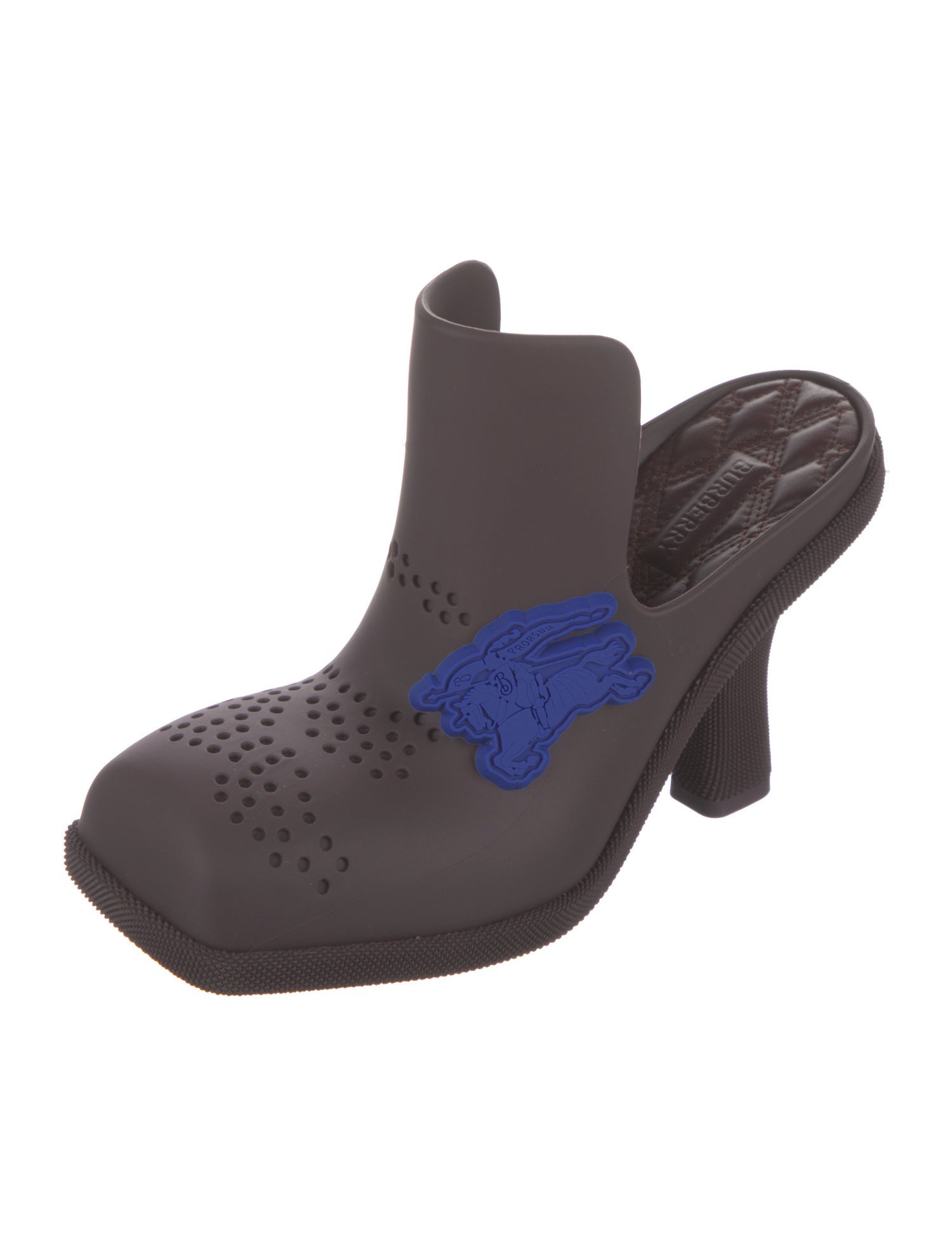 Burberry Rubber Cutout Accent Mules