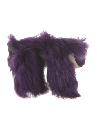 Burberry Velvet Leather Trim Embellishment Slides