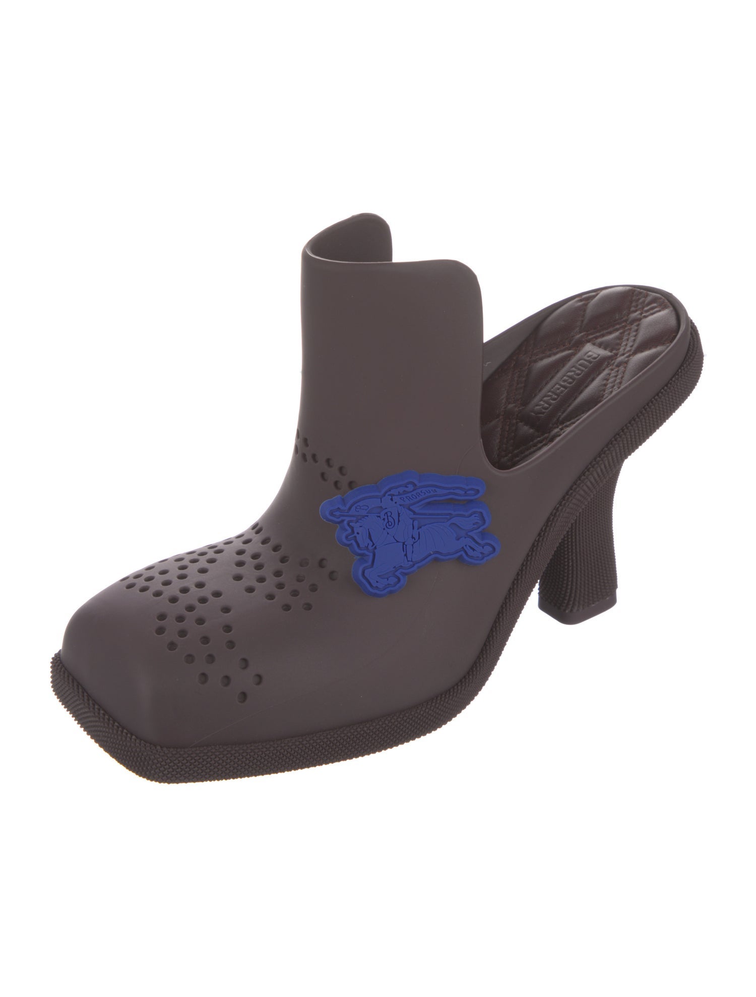 Burberry Rubber Cutout Accent Mules