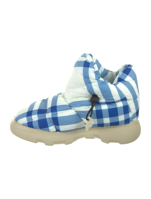 Burberry Nylon Plaid Print Boots