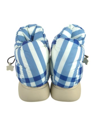 Burberry Nylon Plaid Print Boots
