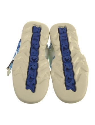 Burberry Nylon Plaid Print Boots