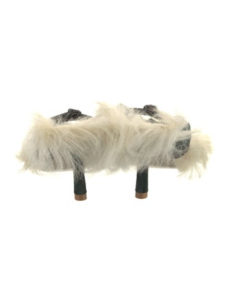 Burberry Velvet Leather Trim Embellishment Slides