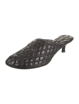 Burberry Leather Embroidered Accent Mules