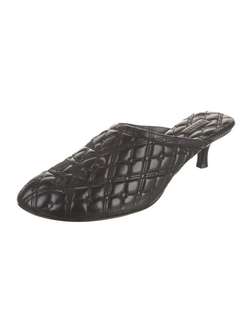 Burberry Leather Embroidered Accent Mules