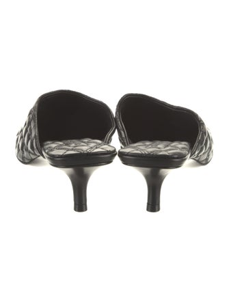 Burberry Leather Embroidered Accent Mules