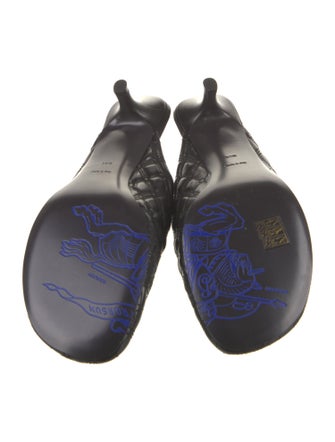 Burberry Leather Embroidered Accent Mules