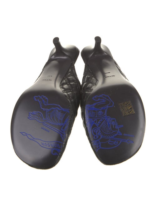 Burberry Leather Embroidered Accent Mules