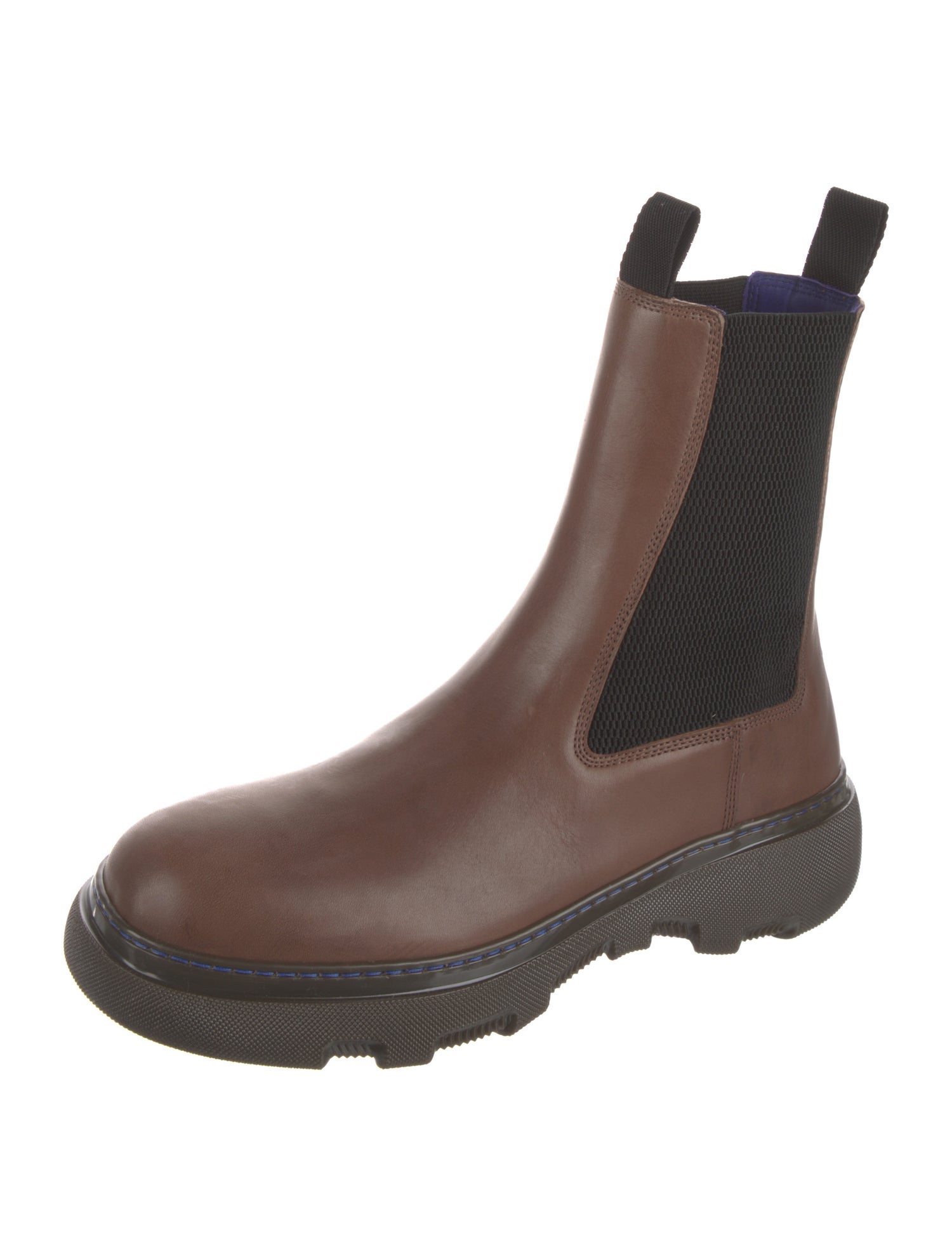 Burberry Leather Mesh Accents Chelsea Boots