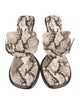 Burberry Embossed Leather Animal Print Flip Flops