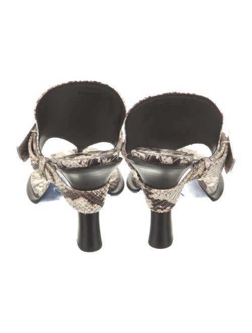 Burberry Embossed Leather Animal Print Flip Flops