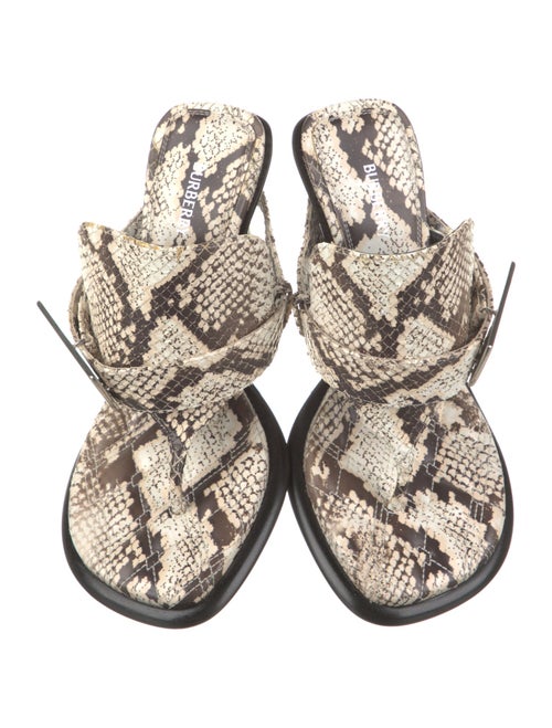 Burberry Embossed Leather Animal Print Slides