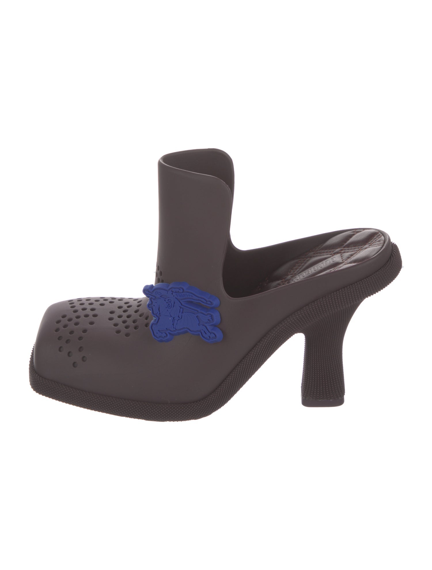 Burberry Rubber Cutout Accent Mules