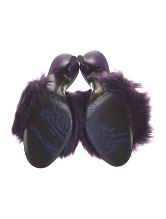 Burberry Faux Fur Slides