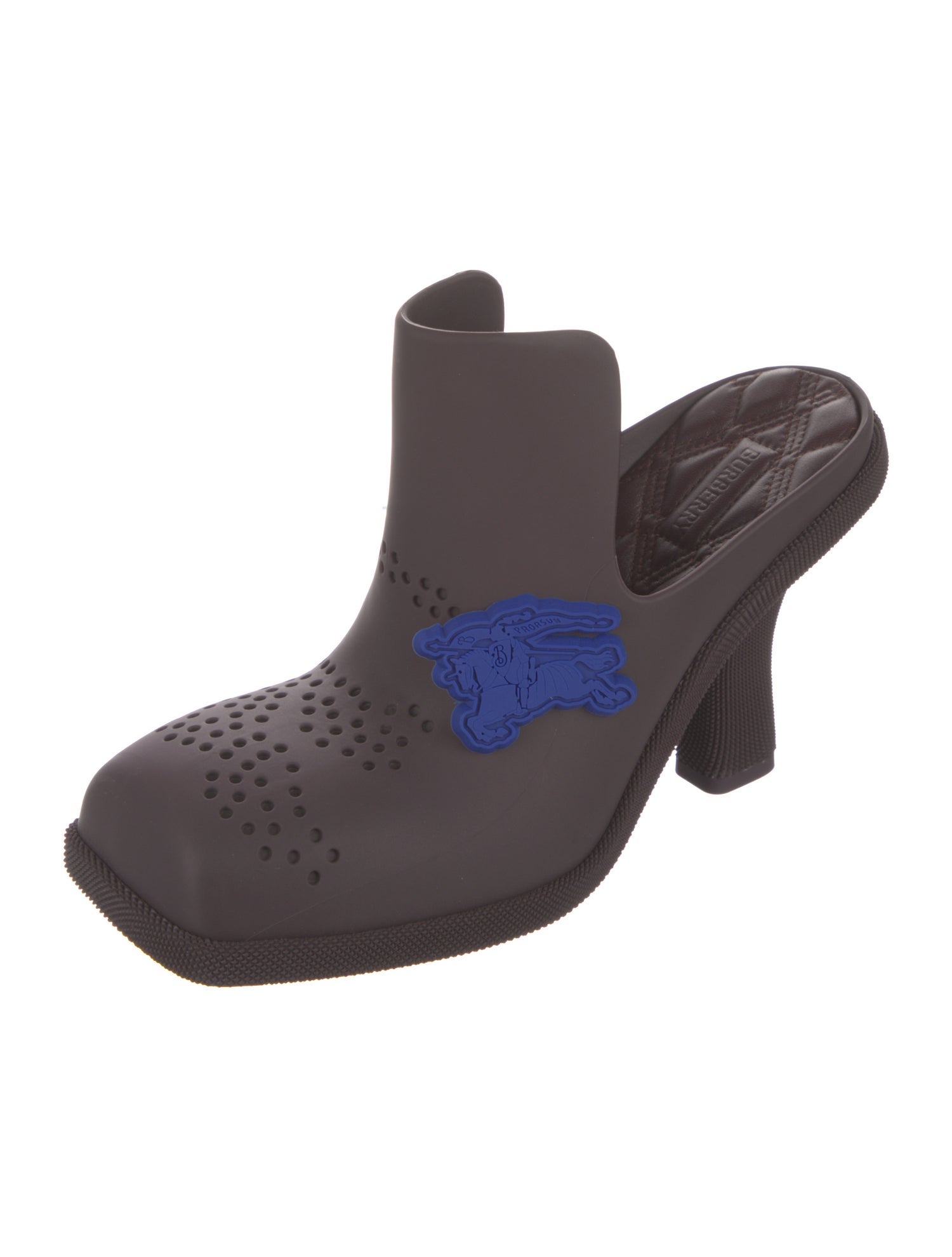 Burberry Rubber Cutout Accent Mules