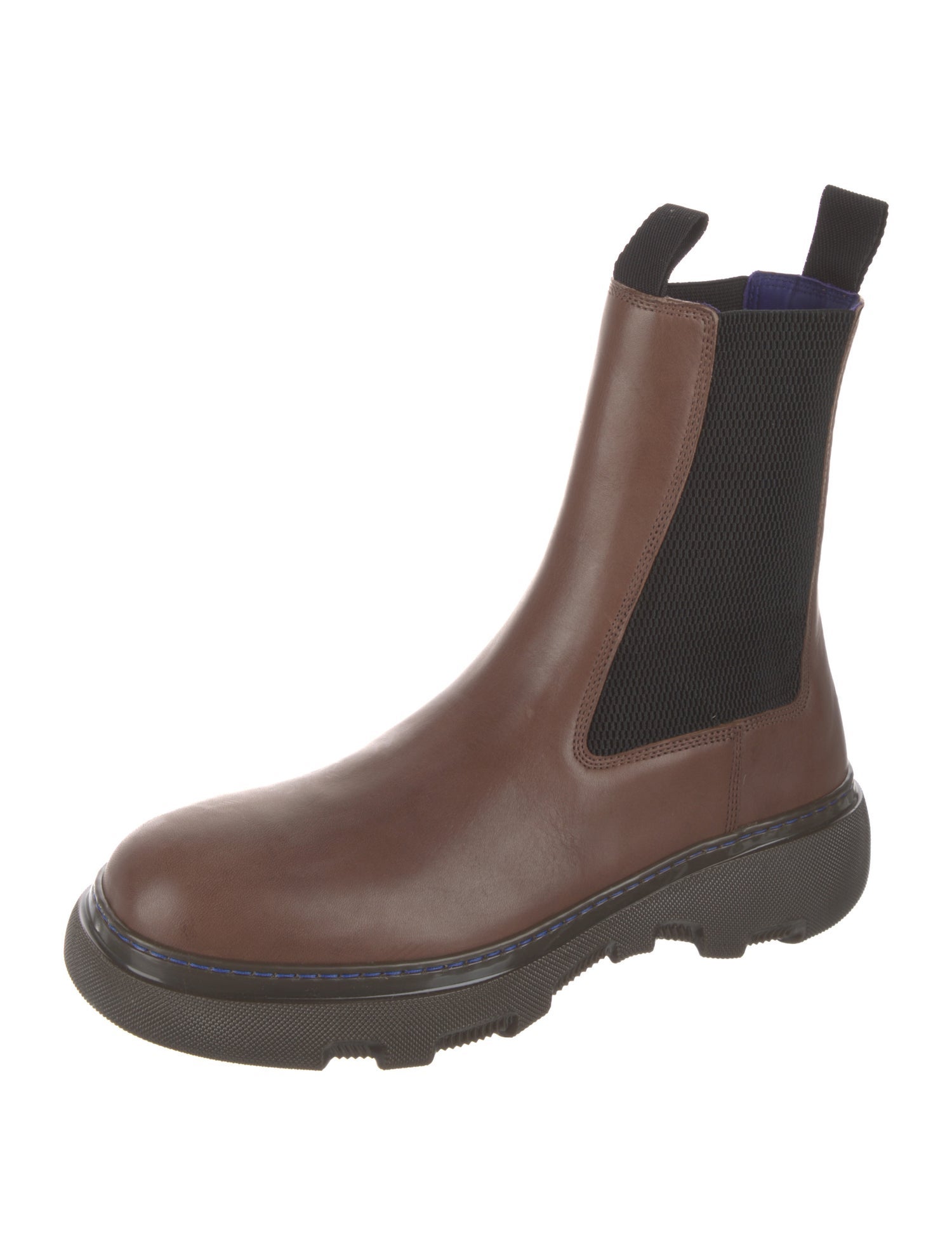 Burberry Leather Mesh Accents Chelsea Boots