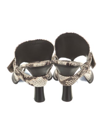 Burberry Embossed Leather Animal Print Flip Flops