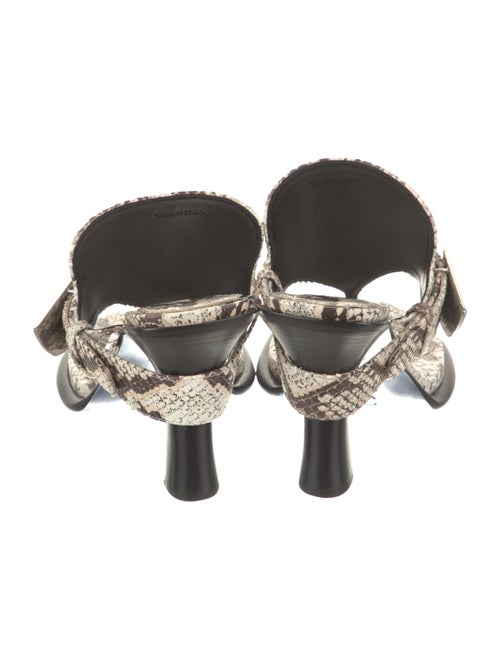 Burberry Embossed Leather Animal Print Flip Flops