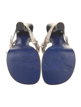 Burberry Embossed Leather Animal Print Flip Flops