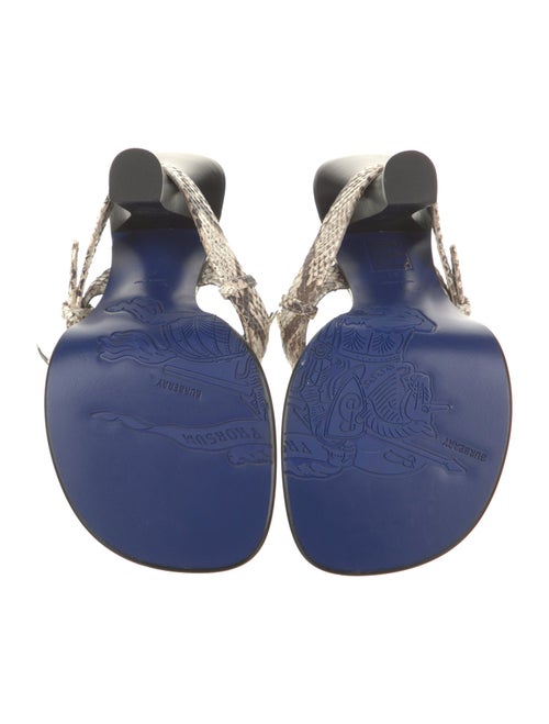 Burberry Embossed Leather Animal Print Flip Flops