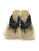 Burberry Velvet Leather Trim Embellishment Slides