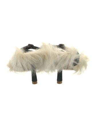 Burberry Velvet Leather Trim Embellishment Slides